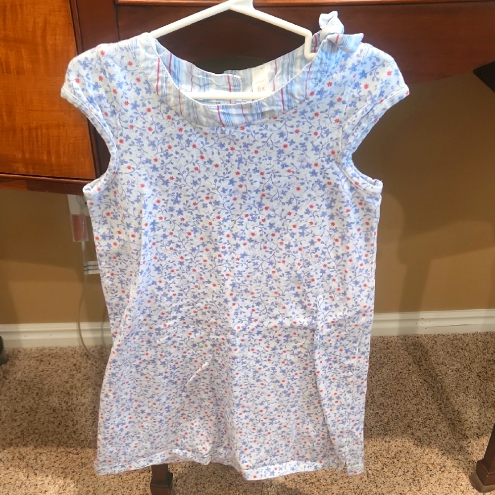 Girls Floral Cap-sleeve Dress
